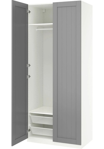 Ikea Beyaz Modern Kapaklı Gardırop 100x60x236 Cm