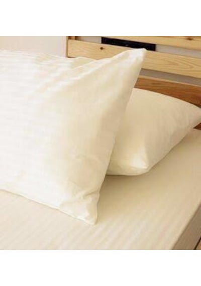 Clasy 2 Li %100 Pamuk Saten Çizgili Yastık Kılıfı 50 X 70 Ekru