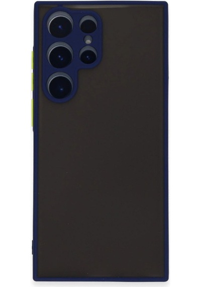 Samsung Uyumlu  Galaxy S22 Ultra Kılıf Montreal Silikon Kapak - Lacivert Çok Renkli