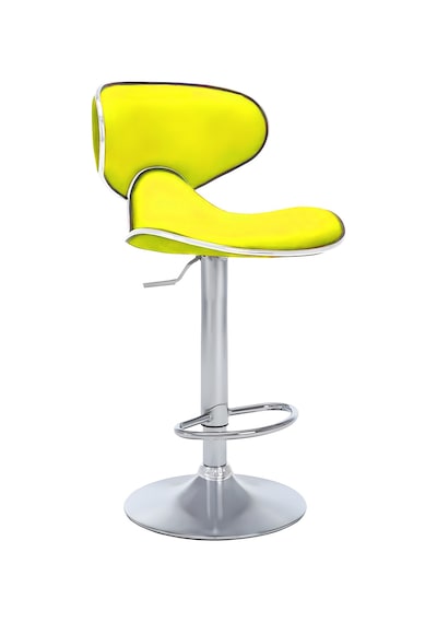 Bürocci Zen Bar Taburesi - Sarı Modern Deri Metal Ataklı Yüksek Tezgah Sandalyesi - 9549s0512 Sarı