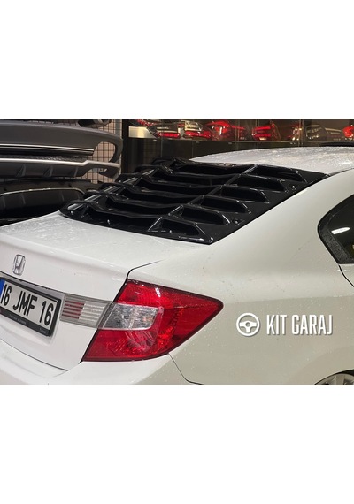 Honda Civic Fb7 2012-2016 Plastik Arka Cam Vizoru - Parlak Siyah Piano Black