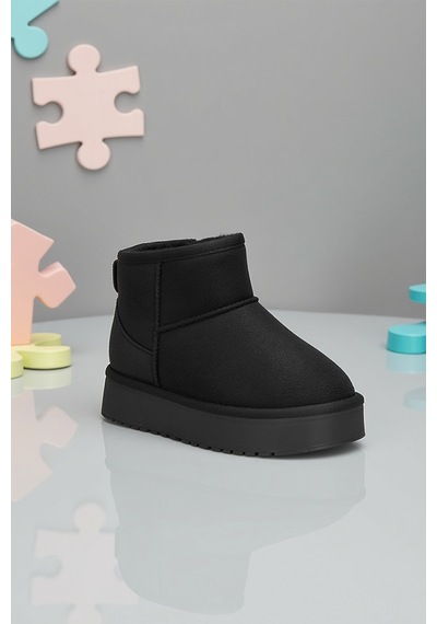 Dark Seer Snie C. Günlük Kız Çocuk Kürklü Bot Günlük Ayakkabı Sneaker 2025 Siyah