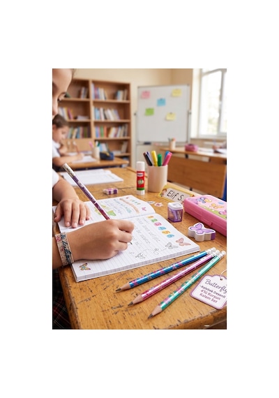 Kelebek Silgili Kurşun Kalem 12 Adet Faber Castell Yuvarlak Gövdeli Siyah Kurşun Kalem Yumuşak Yazım Kolay Tutuş Kalite Çok Renkli