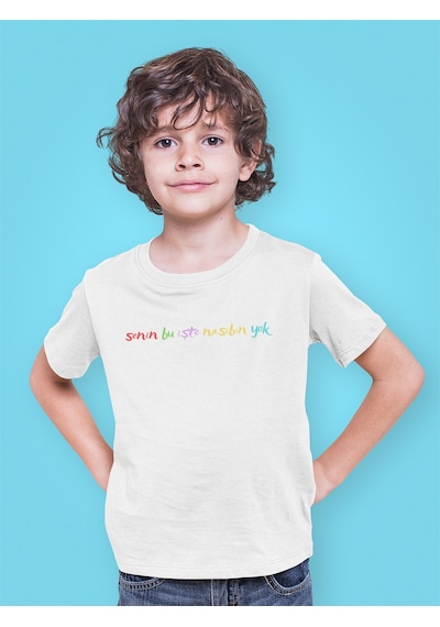 Bumeta Senin Bu İşte Nasibin Yok Çocuk Tişört T-shirt Beyaz