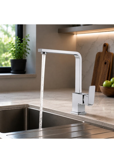 Premium Avantajlı 4'lü Robot Duş Seti Banyo-mutfak-lavabo Bataryası Çeşmesi Musluğu Lüx Set Krom