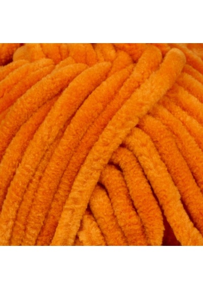 Kadife Örgü İpi 50gr %100 Polyester Yumuşak Pofuduk Turuncu