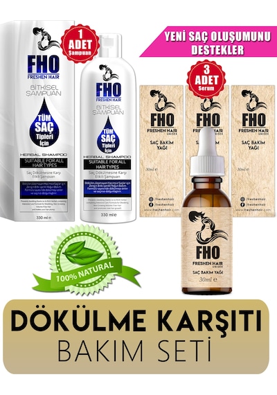 FHO Freshen Hair Saç Bakım Serumu 3 x 30 ML + Bitkisel Şampuan 330 ML