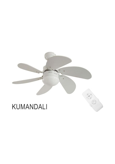 Kumandalı 6 Mdf Kanat Lambalı Tavan Vantilatörü Beyaz