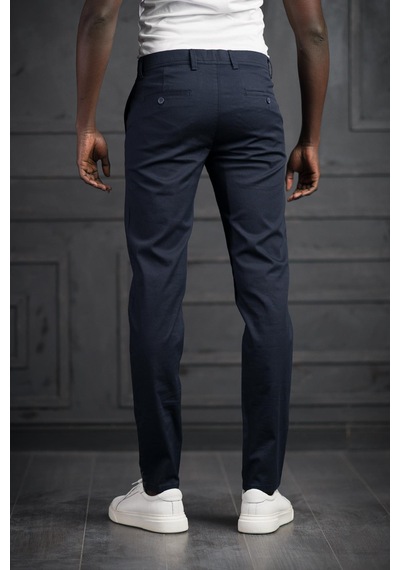 Perpant Slimfit Küçük Armürlü Yazlık Pamuklu Gabardin Pantolon Lacivert