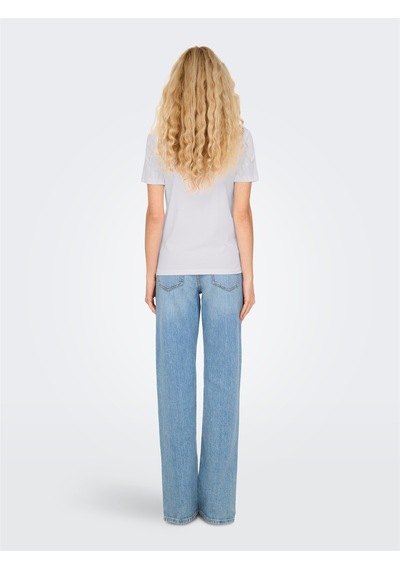 Only Onlarıya Lıfe Reg S/s Love Top Box Jrs Kadın Beyaz T-shirt - 15343191