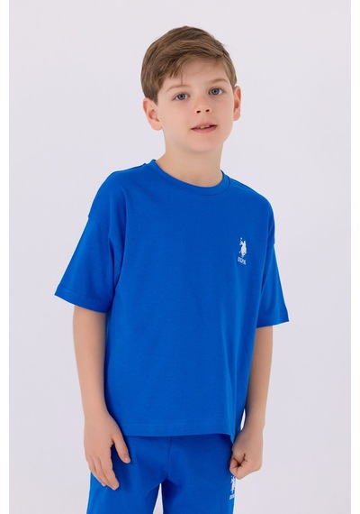 U.S. Polo Assn. Erkek Çocuk Saks Mavi Bermuda Takımı 5274-43651 Saks Mavisi