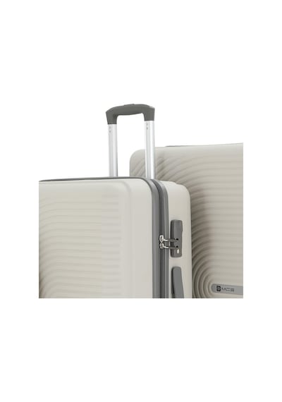 Mçs Bavul Büyük Ve Orta 2li Set Kırılmaz Silikon Valiz V374 Kemik/gri Kemik