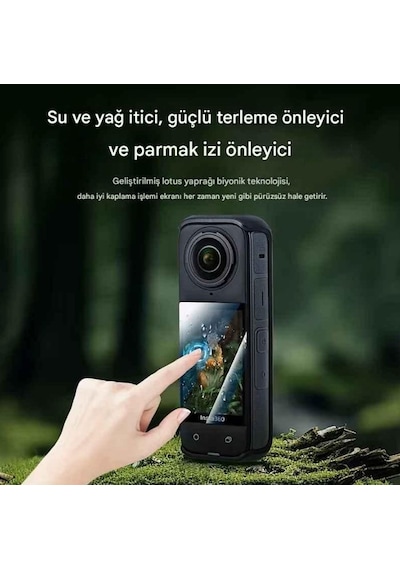 Insta360 X4 Aksiyon Kamera Uyumlu 4 Adet Şeffaf Ekran Koruyucu Nano Jelatin