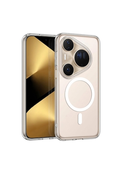 Caseonn Huawei Pura 90s Pro Max Kılıf Magsafe Özellikli Sararmaz Kristal Sert Kapak Şeffaf