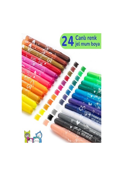 Çevirmeli 24 Lü Mum Boya Uzun 1 Paket Twistable 24 Renk Çevirmeli Mum Boya Pastel Silinebilir Mum Boya Tam Boy Çok Renkli