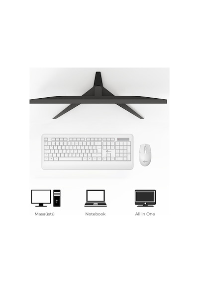 Lecoo Kw202 Kablosuz Türkçe Q Klavye & Mouse Set Optik