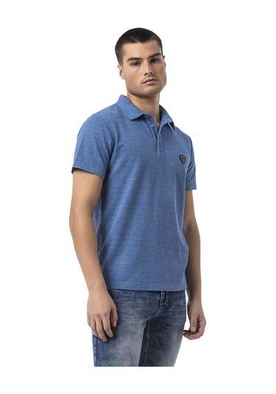 Cipo & Baxx Erkek Polo Yaka Regular Fit Kısa Kollu Pamuklu Tişört Ct825 Mavi