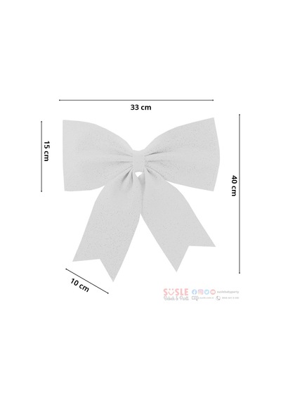 Simli Eva Fiyonk. 40 Cm X 33 Cm - Beyaz