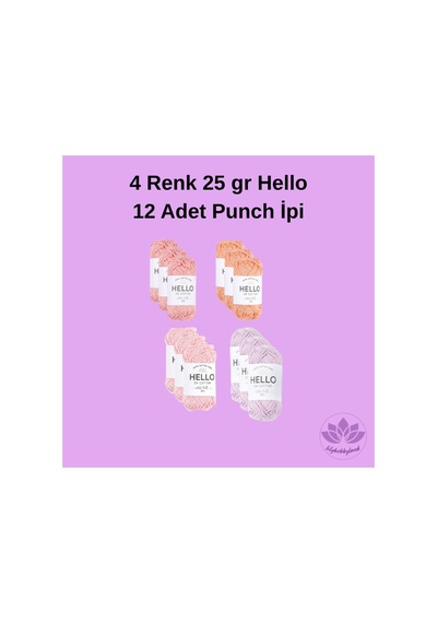 Punch Nakış Başlangıç Seti 4 Renk 12 Adet İplikli Kumaşlı Kasnaklı İğneli Tam Set - 761923222