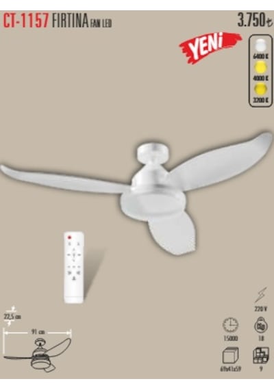 Ct-1157 Fırtına Fan Led