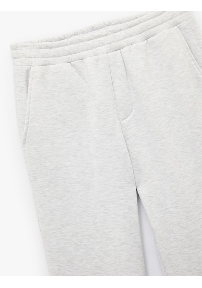 Koton Straight Fit Cep Detaylı Şardonlu Beli Lastikli Eşofman Altı Gri 6wam40033mk Gri