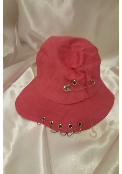 Şapka Bucket Şapka Balıkçı Kova Şapka Unisex Yuvarlak Şapka Şeker Pembe Zincir Piercing Li ÇoK Renkli Çok Renkli