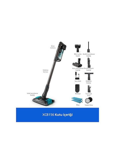 Philips Aqua 8000 Serisi  XC8156/10 Islak Kuru Şarjlı Dikey Süpürge