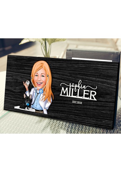 Bk Gift Kişiye Özel Kadın Veteriner Karikatürlü Kabartma Tasarım Antik Siyah Ebony Ahşap Tabela-1, Dekoratif Tabela, Rustik Ev Dekorasyonu, Duvar De