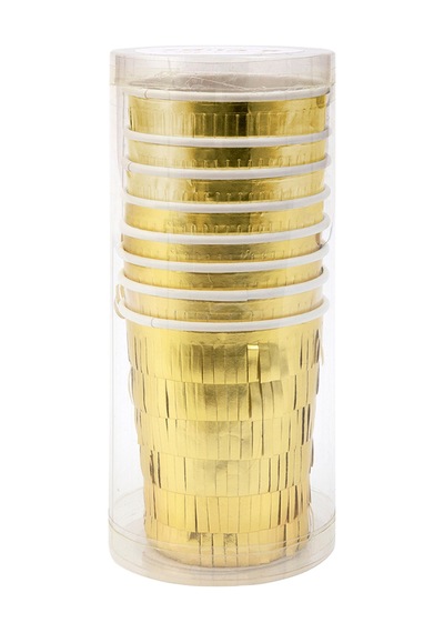 Meri Meri - Gold Fringe Party Cups - Altın Saçaklı Bardaklar