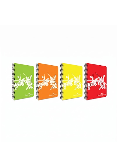 Faber-Castell PP Kapak Knights Neon Spiralli Defter 80 Yaprak Çizgili 1 Adet