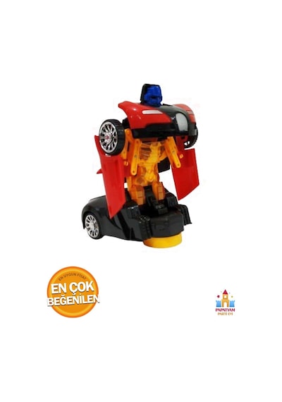 Işıklı Ve Sesli Bugattiye Dönüşen Transformers Tarzı Robot Araba - Pilli Oyuncak Araç Kırmızı