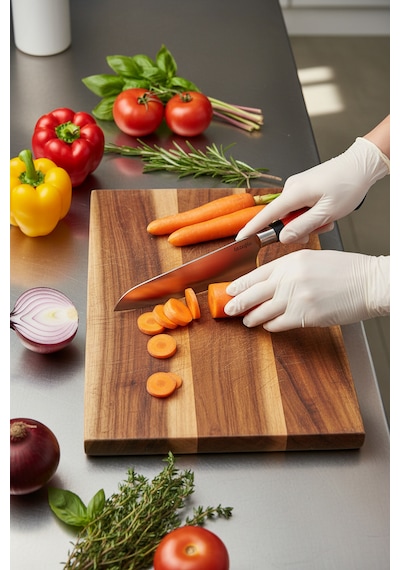 Chefline 5 Parça Turuncu Mutfak Bıçak Seti + 6lı Meyve Bıçağı Hediyeli Paslanmaz Çelik Turuncu