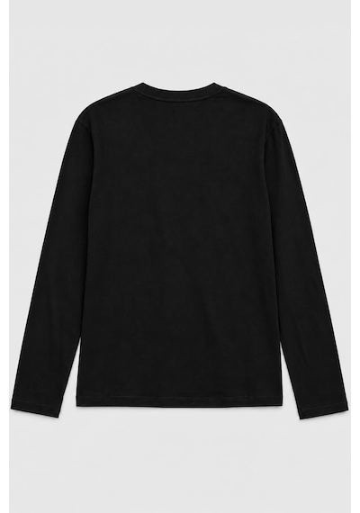 Markapia Kadın Bisiklet Yaka Düz Uzun Kollu Sweatshirt SiYAH