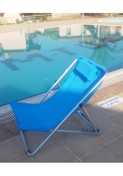 Depolife Depolife Plaj Sandalye Koltuk Şelong Katlanır Yastıklı 5 Kademeli (458038763)