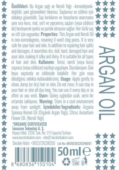 Organik Argan Yağı 50ml