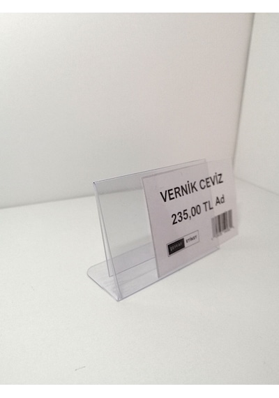 50 Adet Pvc Şeffaf Etiketlik 5x7 Cm Ayaklı İsimlik Pvc Etiketlik