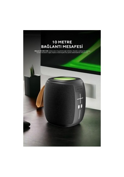 Mikado Md-888 Cube Siyah 5w 1200mah Bt/tf/usb/led Işıklı Hoparlör