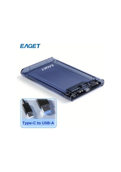 Eaget 6.35 Cm Harici Kasa, Usb 3.0 Sata Taşınabilir Şeffaf