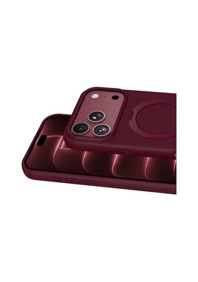 Zenviya21 Newface Apple İphone 18 Pro Regal Magsafe Standlı Kapak - Bordo Zenya785 renkli