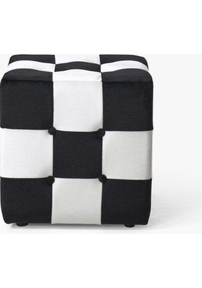 Kare Puff Siyah-beyaz Siyah