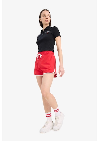 DeFacto Coool Regular Fit Esnek Belli Bağcıklı Kalın Kumaş Mini Şort A6224AX25SMRD256 Kırmızı