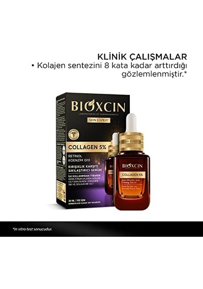 Collagen Serum 5% Kırışıklık Karşıtı Ve Sıkılaştırıcı Yüz Serumu Retinol, Koenzim Q10 Ve Lipozom Teknolojili 30 Ml