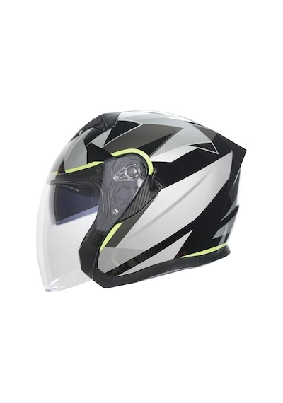 Rhkc 528 Çenesiz Vizörlü Yazlık Kask Gri - Neon Sarı - Siyah