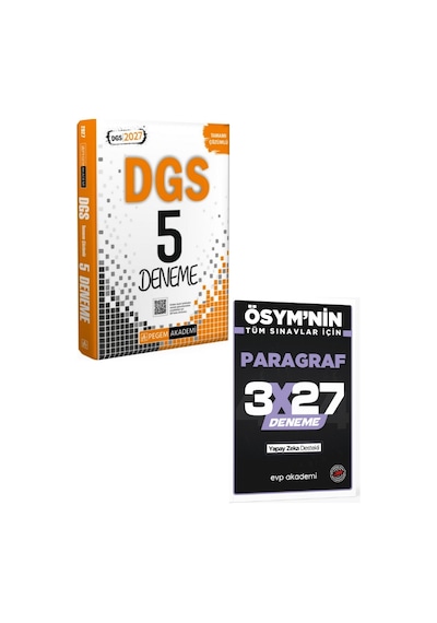 Pegem 2027 Dgs Tamamı Çözümlü 5 Deneme+ Evp Akademi Paragraf