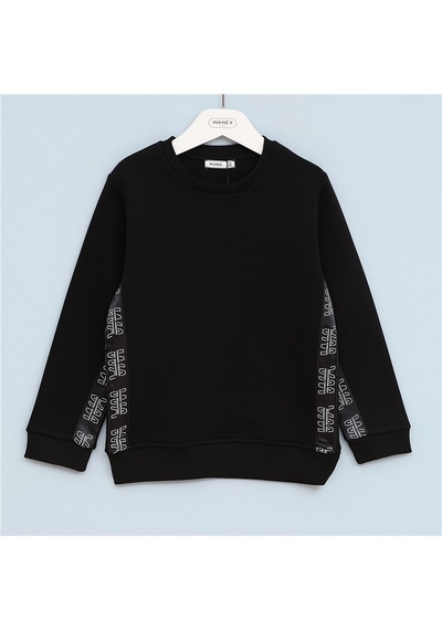 Wanex Erkek Çocuk Uzun Kol Kalın Sweatshirt - 16522 Siyah