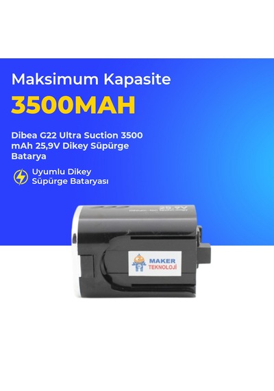 Dibea G22 Ultra Suction 3500 Mah 25,9v Dikey Süpürge Batarya