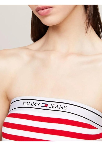 Tjw Logo Tape Strıpe Tube Dress Kırmızı