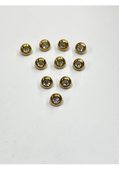 Taşlı Bluz Düğmesi / Metal Bluz Düğmesi Gold / 10 Adet /2887/ - Model 4