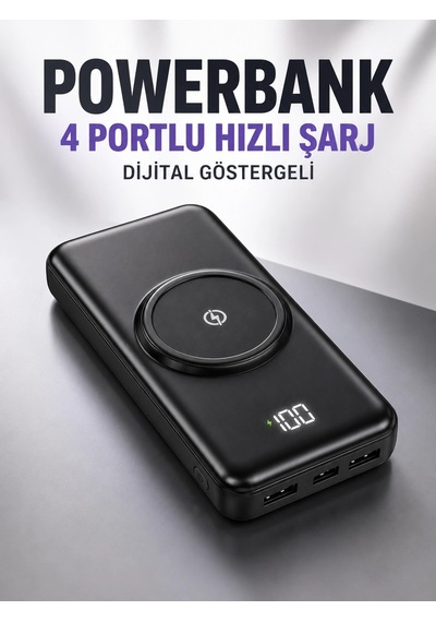 10.000 Mah Powerbank 4 Portlu Hızlı Şarj Dijital Göstergeli Çok Renkli 47784238