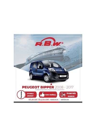 RBW Peugeot Bipper Tepee 2008 - 2017 Ön Muz Silecek Takım